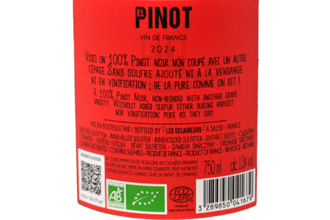 PINOT NOIR BIO "EL PINOT" 2024 - LES ECLAIREURS