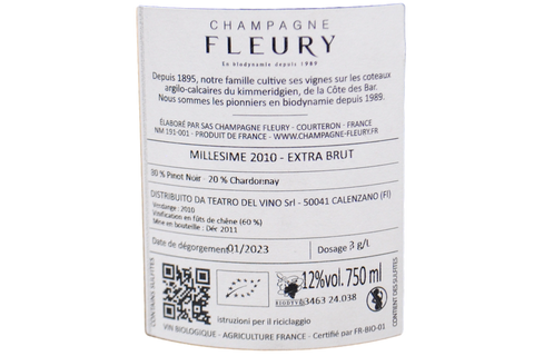 CHAMPAGNE EXTRA BRUT MILLÉSIME 2010 - FLEURY