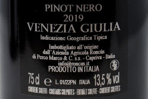 PINOT NERO VENEZIA GIULIA IGT "SOLISTERRAE" 2019 - RONCÚS