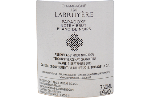 CHAMPAGNE BLANC DE NOIRS GRAND CRU "PARADOXE" - DOMAINE J.M. LABRUYÈRE