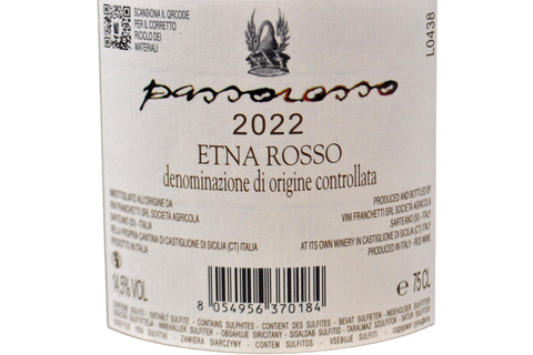 ETNA ROSSO DOC "PASSOROSSO" 2022 - PASSOPISCIARO