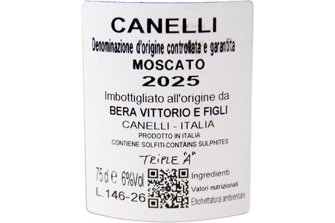 MOSCATO D'ASTI DOCG "CANELLI" 2025 - BERA VITTORIO E FIGLI