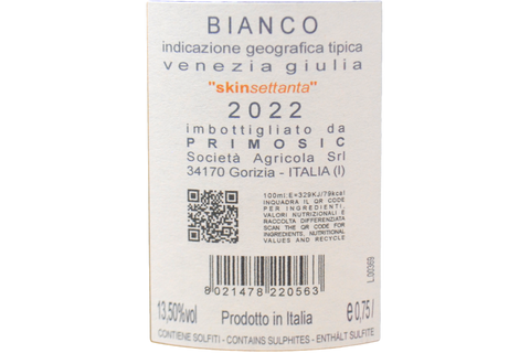 VENEZIA GIULIA BIANCO IGT "SKINSETTANTA" 2022 - PRIMOSIC