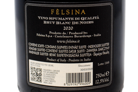 SPUMANTE METODO CLASSICO BRUT BLANC DE NOIRS MILLESIMATO 2020 - FÈLSINA