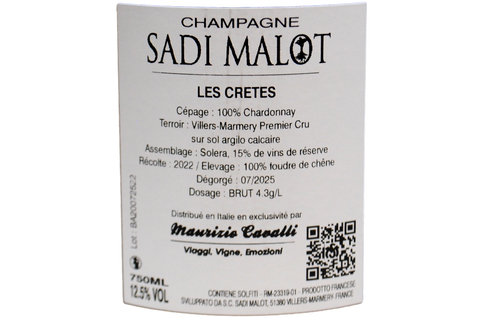 CHAMPAGNE PREMIER CRU BRUT BLANC DE BLANCS "LES CRÊTES" - SADI MALOT