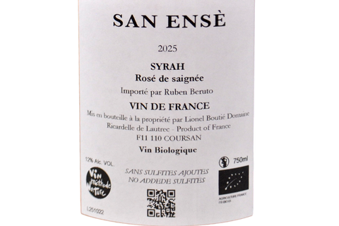 METODO ANCESTRALE BIO SYRAH ROSE "SAN ENSÈ" 2025 - LIONEL BOUTIÉ DOMAINE RICARDELLE DE LAUTREC