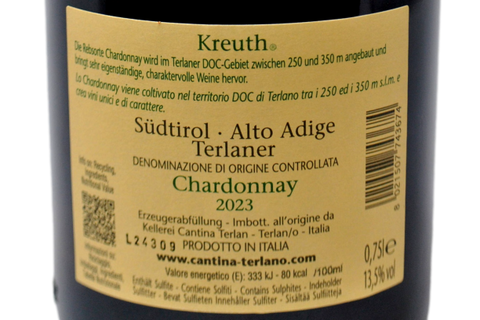 ALTO ADIGE TERLANO DOC CHARDONNAY "KREUTH" 2023 - KELLEREI TERLAN