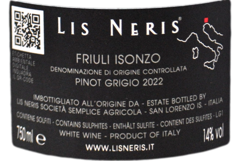 FRIULI ISONZO DOC PINOT GRIGIO "GRIS" 2022 - LIS NERIS