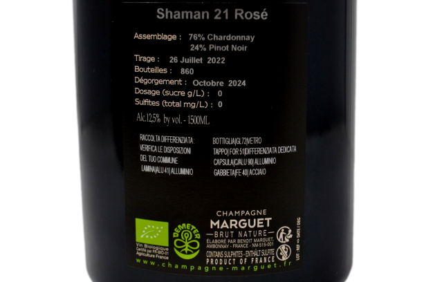 CHAMPAGNE BIO ROSÉ BRUT NATURE "SHAMAN 21" GRAND CRU MAGNUM - MARGUET