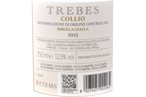 COLLIO RIBOLLA GIALLA DOC "TREBES" 2023 - ATTEMS - FRESCOBALDI