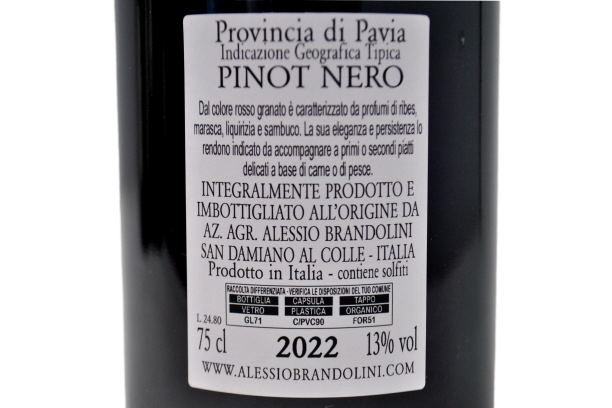 PROVINCIA DI PAVIA IGT PINOT NERO "AL NEGRES" 2022 - ALESSIO BRANDOLINI