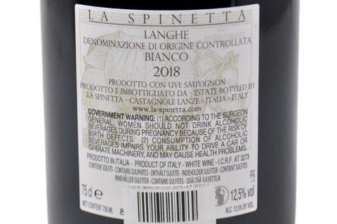 LANGHE BIANCO DOC 2018 - LA SPINETTA