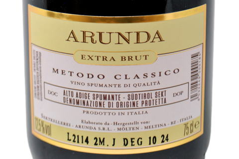 METODO CLASSICO ALTO ADIGE DOP EXTRA BRUT - ARUNDA