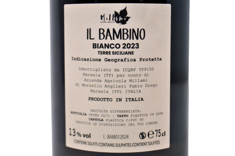 TERRE SICILIANE BIANCO IGP "IL BAMBINO" 2023 - MILLAMI