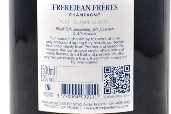 CHAMPAGNE À AVIZE BRUT GRAND RÉSERVE MAGNUM - FREREJEAN FRÈRES