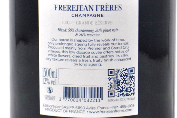 CHAMPAGNE À AVIZE BRUT GRAND RÉSERVE MAGNUM - FREREJEAN FRÈRES