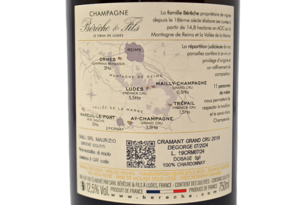 CHAMPAGNE GRAND CRU BRUT NATURE BLANC DE BLANCS "CRAMANT" 2019 - BERECHE & FILS