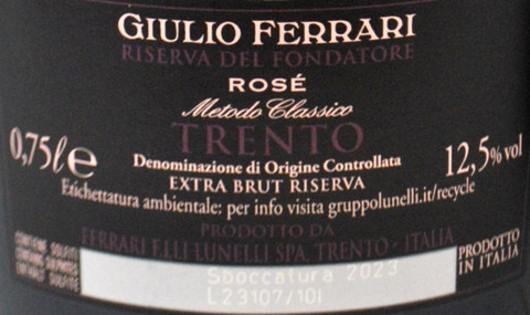 TRENTO DOC EXTRA BRUT "GIULIO FERRARI ROSÉ - RISERVA DEL FONDATORE" 2012 - FERRARI