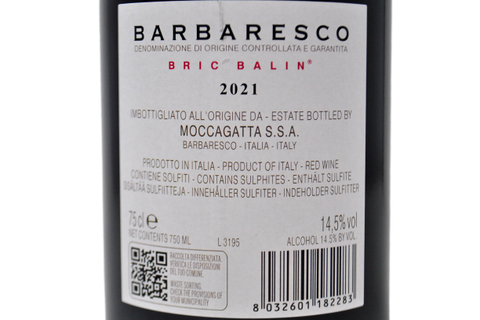 BARBARESCO DOCG "BRIC BALIN" 2021 - MOCCAGATTA