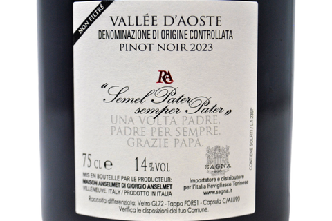 VALLEE D'AOSTE PINOT NOIR DOC "SEMEL PATER..." 2023 - ANSELMET