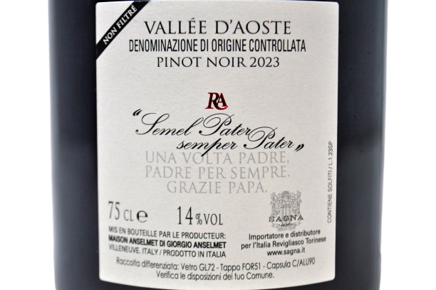 VALLEE D'AOSTE PINOT NOIR DOC "SEMEL PATER..." 2023 - ANSELMET