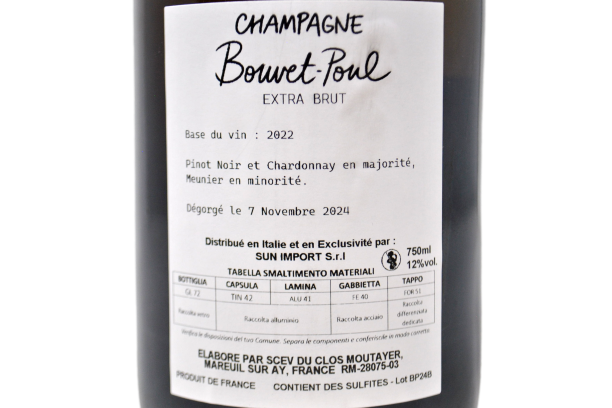 CHAMPAGNE EXTRA BRUT "BOUVET-POUL" BASE 2022 - ANTOINE BOUVET