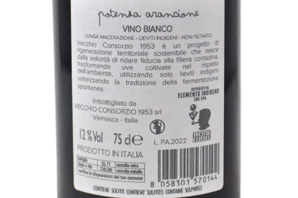 BIANCO MACERATO "POTENZA ARANCIONE" - VECCHIO CONSORZIO 1953