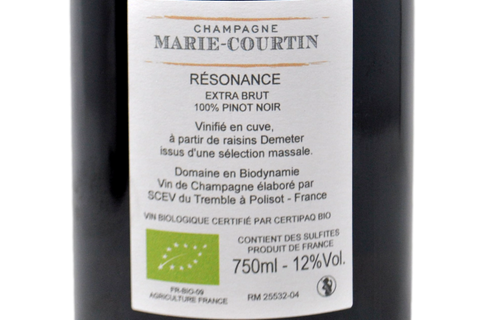 CHAMPAGNE EXTRA BRUT BLANC DE NOIRS "RESONANCE" - CHAMPAGNE MARIE-COURTIN