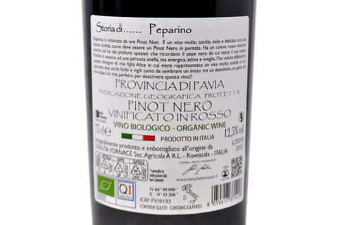 PROVINCIA DI PAVIA IGP PINOT NERO "PEPARINO" 2022 - TENUTA FORNACE