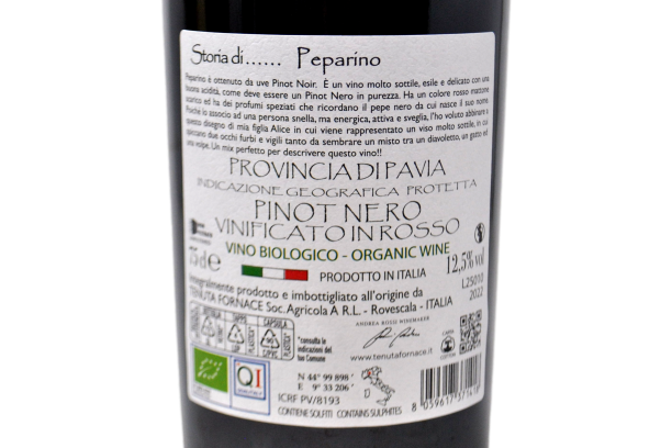 PROVINCIA DI PAVIA IGP PINOT NERO "PEPARINO" 2022 - TENUTA FORNACE