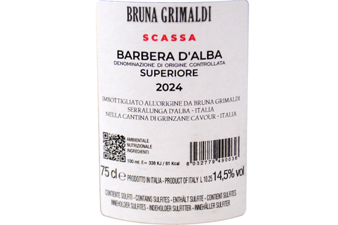 BARBERA D'ALBA SUPERIORE DOC "SCASSA" 2024 - BRUNA GRIMALDI