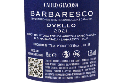 BARBARESCO DOCG "OVELLO" 2021 - CARLO GIACOSA