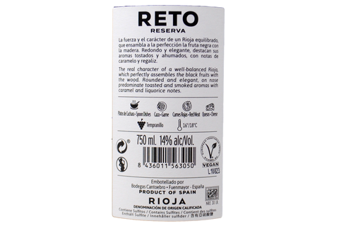 RIOJA RESERVA "RETO" 2020 - CANTOEBRO BODEGAS