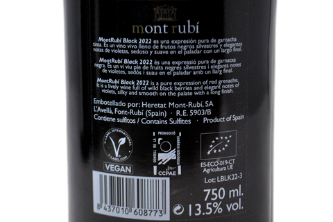 VINO TINTO "BLACK ECO" 2022 - MONTRUBÍ