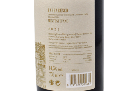 BARBARESCO DOCG "MONTESTEFANO" 2022 - LUIGI GIORDANO