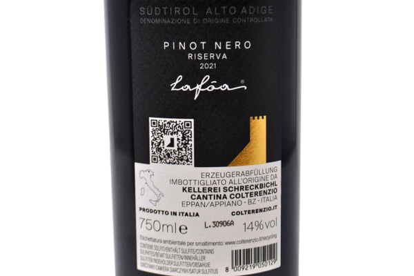 ALTO ADIGE DOC PINOT NERO "LAFOA" 2021 - COLTERENZIO