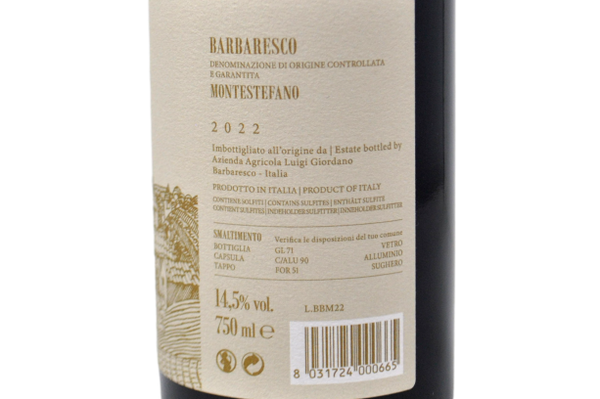 BARBARESCO DOCG "MONTESTEFANO" 2022 - LUIGI GIORDANO