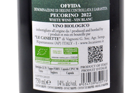 OFFIDA DOCG PECORINO BIO "IO SONO GAIA..." 2022 - LE CANIETTE