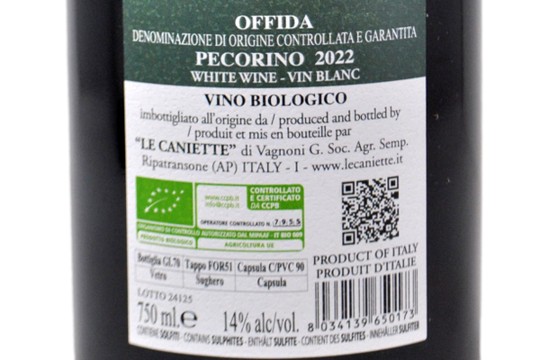 OFFIDA DOCG PECORINO BIO "IO SONO GAIA..." 2022 - LE CANIETTE