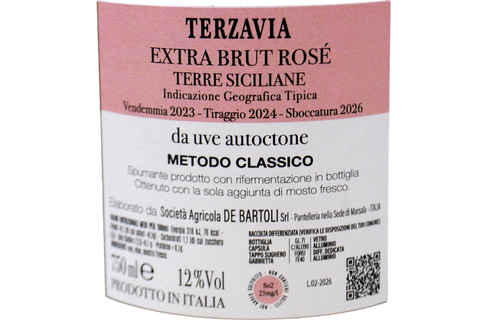 TERRE SICILIANE IGT METODO CLASSICO EXTRA BRUT ROSÉ "TERZAVIA" 2023 - MARCO DE BARTOLI