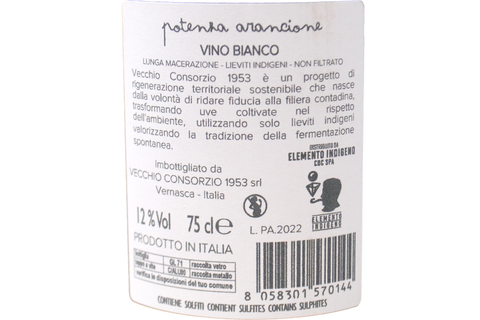 BIANCO MACERATO "POTENZA ARANCIONE" 2022 - VECCHIO CONSORZIO 1953