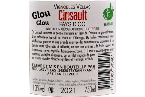 PAYS D'OC IGP CINSAULT "GLOU GLOU" 2021 - NICOLAS VELLAS