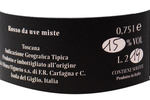 Maremma Toscana IGT Rosso "SAVERIO" Isola del Giglio 2017 - ALTURA