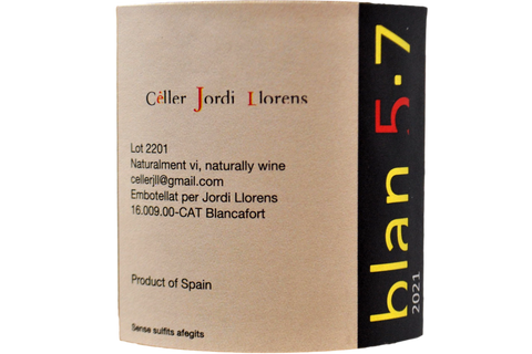SPAGNA VINO BIANCO SENZA SOLFITI "BLAN 5.7" 2021 - CELLER JORDI LLORENS