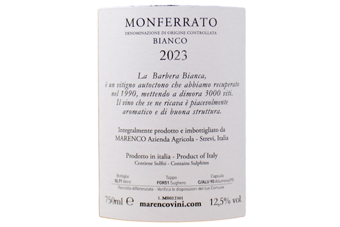 MONFERRATO BIANCO DOC "CARIALOSO" 2023 - MARENCO