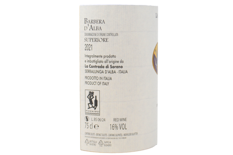 BARBERA D'ALBA SUPERIORE DOC "SOTTO SOPRA" 2021 - LA CONTRADA DI SORANO