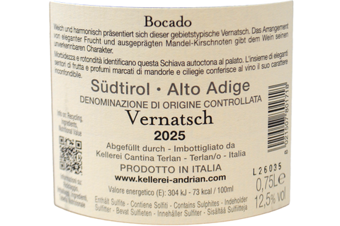 ALTO ADIGE SCHIAVA DOC "BOCADO" 2025 - KELLEREI ANDRIAN
