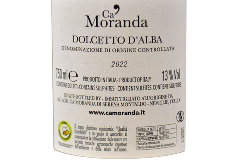 DOLCETTO D'ALBA DOC "OTTAVIO" 2022 - CA' MORANDA
