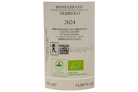 MONFERRATO NEBBIOLO DOC BIO "MATOT" 2024 - CASCINA GALARIN