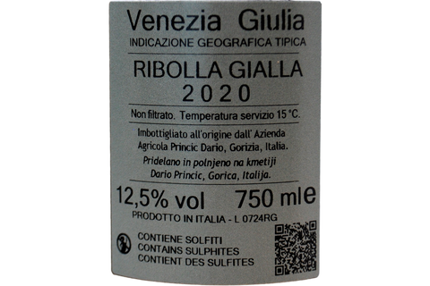 VENEZIA GIULIA IGT RIBOLLA GIALLA 2020 - DARIO PRINČIČ